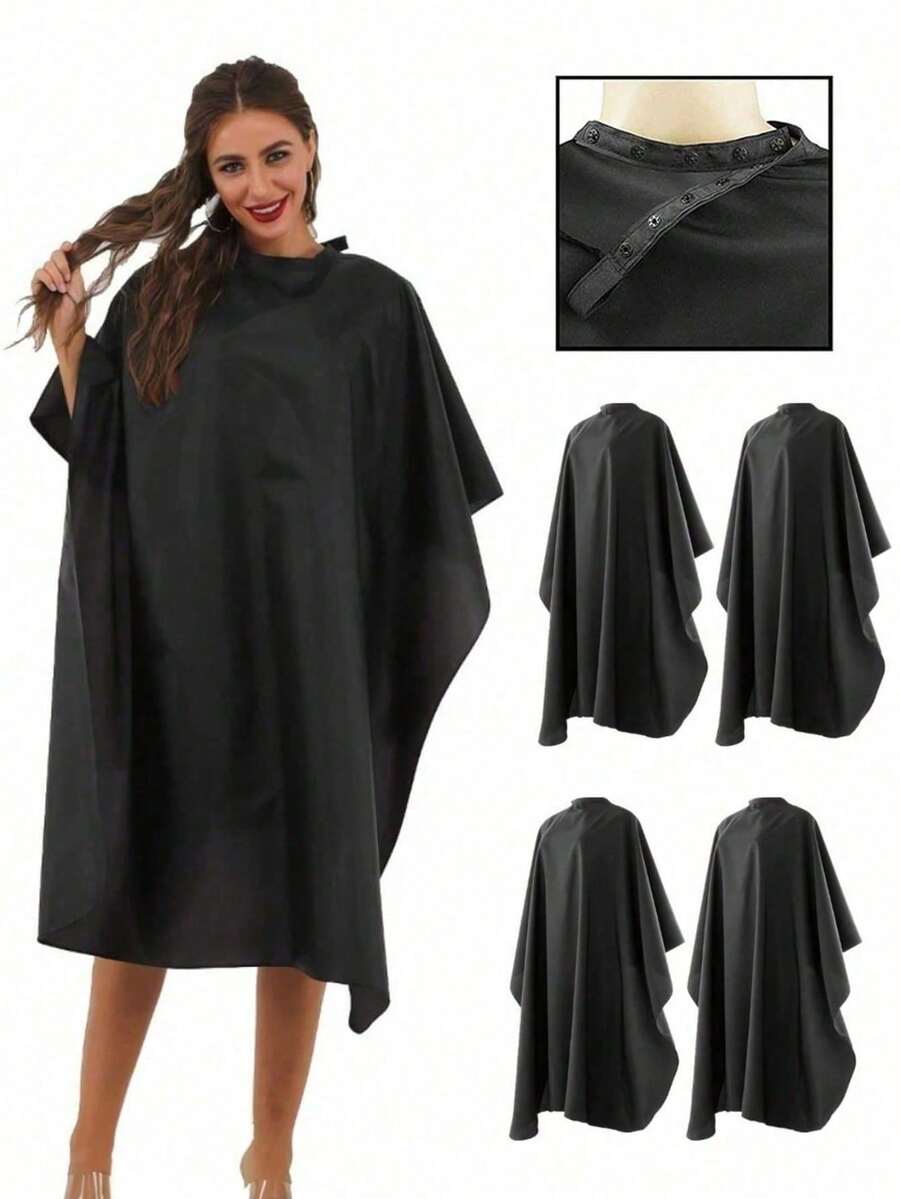 4/1pc Professional Hair Salon Apron - Extra Wide & Extra Long, Hairdressing Cape, Suitable For Plus Size, Durable Black Material, With Adjustable Neck Strap And Buckle, Suitable For Hair Dyeing, Perming, Styling Protection/Halloween, Leopard Print, Cheetah Print, Cheap, Sheer, Cheetah, Acne Patch, Animal Print, Travel Essential - Multicolor - View 1