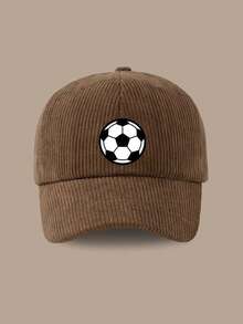 1 chiếc mũ lưỡi trai bóng chày nam nhung kẻ sọc vintage, in chữ "Football", có thể điều chỉnh, mũ streetwear cho mùa đông và mùa xuân - Nhiều màu - Xem 14