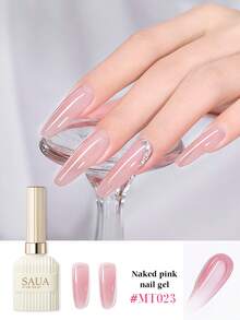 SAUA 15ml Nude Pink Gel Polish, Nude Nail Art Gel, LED Semi-Permanent Removable Nail Lacquer, All Season Versatile Style - Multicolor - View 2