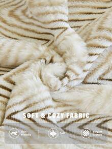 1pc Plush Embossed Striped Sofa Cover, Non-Slip Bottom, Scratch-Resistant Pet-Friendly, Machine Washable Sofa Protector, Suitable For 1/2/3/4 Seater Sofa, Soft Decorative Living Room Home Sofa Cover - Beige - View 4