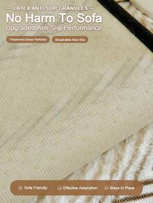 1pc Plush Embossed Striped Sofa Cover, Non-Slip Bottom, Scratch-Resistant Pet-Friendly, Machine Washable Sofa Protector, Suitable For 1/2/3/4 Seater Sofa, Soft Decorative Living Room Home Sofa Cover - Beige - View 5