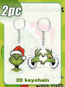 Splendor Fashion Christmas Acrylic Key Chain, Double-Sided HD Printed Transparent Acrylic Two-Handed Heart Gesture Decoration, Can Be Hung Decoration, Suitable For Backpacks, Handbags And House Keys - Multicolor - View 7