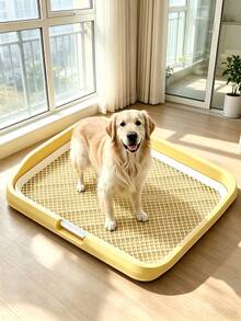Dog Potty Tray, Removable Grid Anti‑Leak Pet Toilet, Easy‑Clean Indoor Dog Training Litter Box For Small Medium Large Dogs Puppies - Apricot - View 2