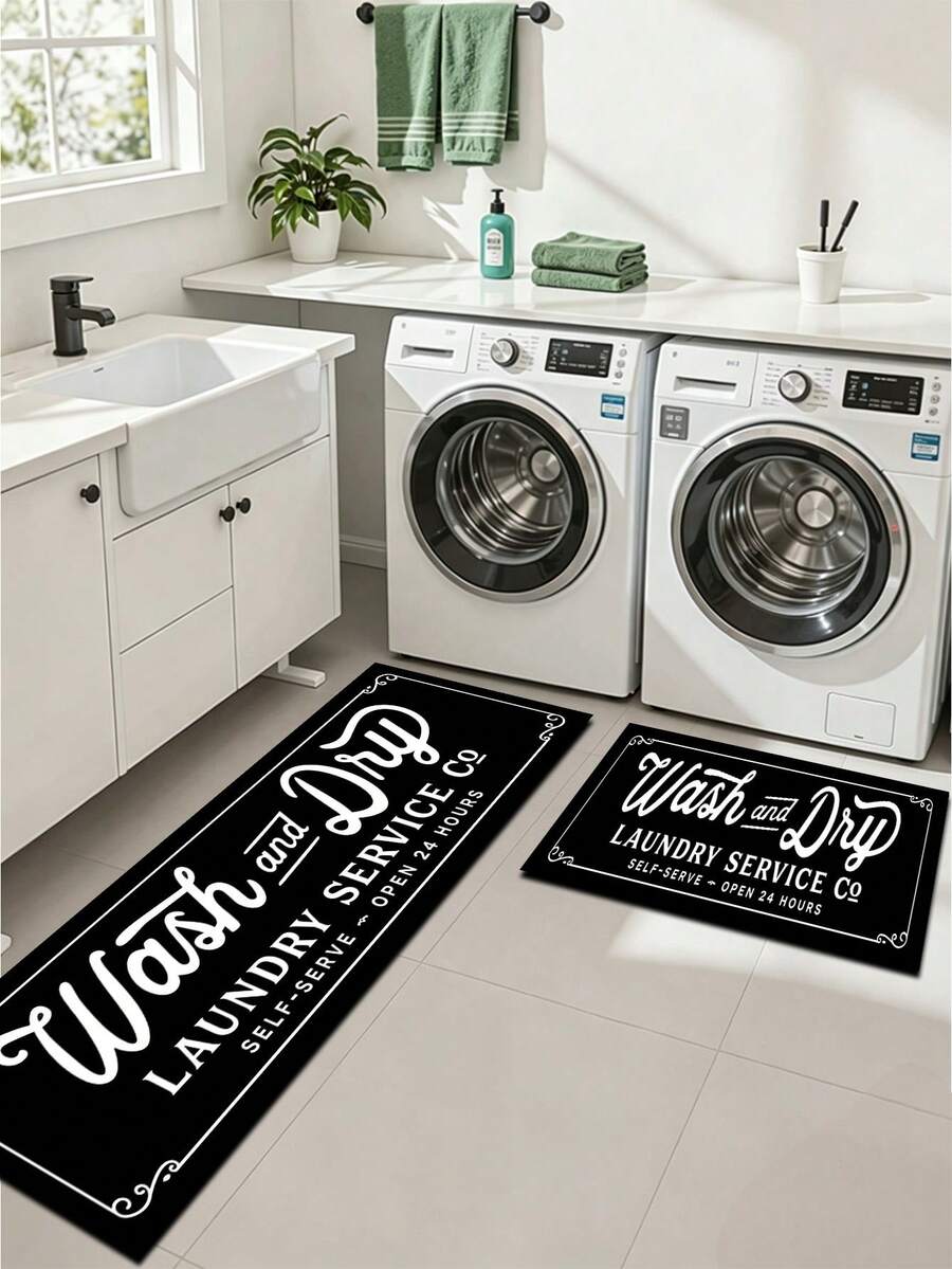 SANJIANGDI 1pc European-Style Carved Borders Pattern Kitchen Mat, 0.6mm Crystal Velvet Soft And Machine Washable.Suitable For Kitchen,Corridors, Bathrooms, Living Rooms, Outdoor Door Mats, And Toilets. Useable Throughout The Year And For Various Holidays. - Multicolor - View 1