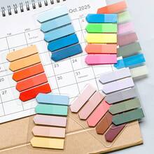 6 Styles Total 600 Sheets: 100 Sheets Per Style, European Vintage Style, PET Transparent Sticky Notes, Index Tabs, Morandi Color Palette Sticky Notes, Classification Label Stickers. 6 Styles - one-size - View 2