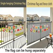 Pembatas Privasi Balkon, Dekorasi Halaman DIY Natal, Pembatas Privasi Pagar Balkon + Hiasan Natal yang Dapat Dilepas, Dekorasi Penutup Teras dan Pagar yang Dapat Digunakan Kembali dengan Tali Pengikat, Dekorasi Natal - Abu-abu - Beraneka warna - View 5