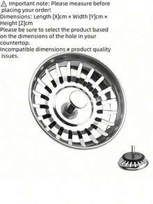 1pc Stainless Steel Kitchen Sink Strainer And Plug - Polished Waste Plug With Hair Catcher, Suitable For Bathroom And Kitchen Drain Protection, Flexible, Lightweight Stainless Steel Material, Do Not Apply Excessive Pressure, Kitchen Supplies - Multiple Styles - View 5