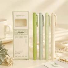 4PCS Morandi Dual-Tip Highlighter Pens, Low Saturation Soft Color Palette, Eye-Protection Non-Smudging Marker Pens For Journaling, DIY, Coloring, Student Book Highlighting Stationery Gift Set - C - View 6