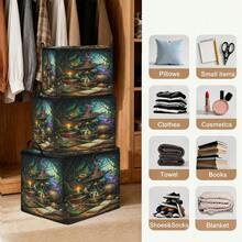 1pc Large Capacity Star-Shaped Lid Storage Box, Foldable Organizer Bin, Suitable For Blankets And Quilts, Equipped With Durable Zipper, Perfect Holiday Home Gift, Can Be Used For Under-Bed Storage. Storage Box With Lid, Organizer Bin With Lid, Extra Large Quilt Organizer, Storage Box With Lid, Storage Box, Storage Box With Lid, Storage Cabinet, Medicine Storage Box, Box-Style Storage, Storage Bin, Cabinet - Multicolor - View 10