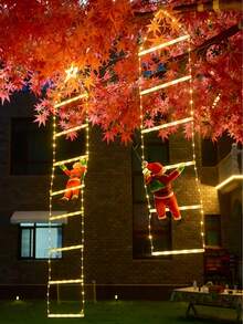 Christmas Fairy Lights, Christmas Trapezoid Lights, Suitable For Christmas Party, Window/Wall/Door/Home Decor/Room Decor/Living Room Decor/Holiday Party Decoration Lighting (USB Interface, Battery Not Included) - Christmas Ladder Lights - View 4