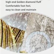 1pc Gold Diamond Velvet Bohemian Area Rug With Colorful Symmetric Design, Soft Wipeable Easy Care Pet Friendly Mat, Rugs For Kitchen Rugs For Dorm Room Bathroom Rugs, Mats Bedroom Home Decor Accessories - Multicolor - View 6