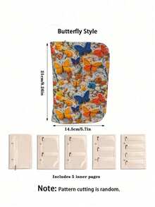3D Butterfly Print Book-Style Jewelry Organizer, Removable Multi-Compartment Zippered Inner Pages, Includes 5 Inner Pages, Portable Storage Book For Earrings, Necklaces, And Rings For Travel And Home - Multicolor - View 15