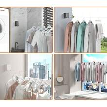 No-Drill Invisible Clothesline 304 Stainless Steel Retractable Wall-Mounted Drying Rack For Balcony Bathroom Laundry Room, Space-Saving Adjustable Length Laundry Line With Rustproof Hooks, Black, Indoor Outdoor Heavy Duty Clothesline - View 7