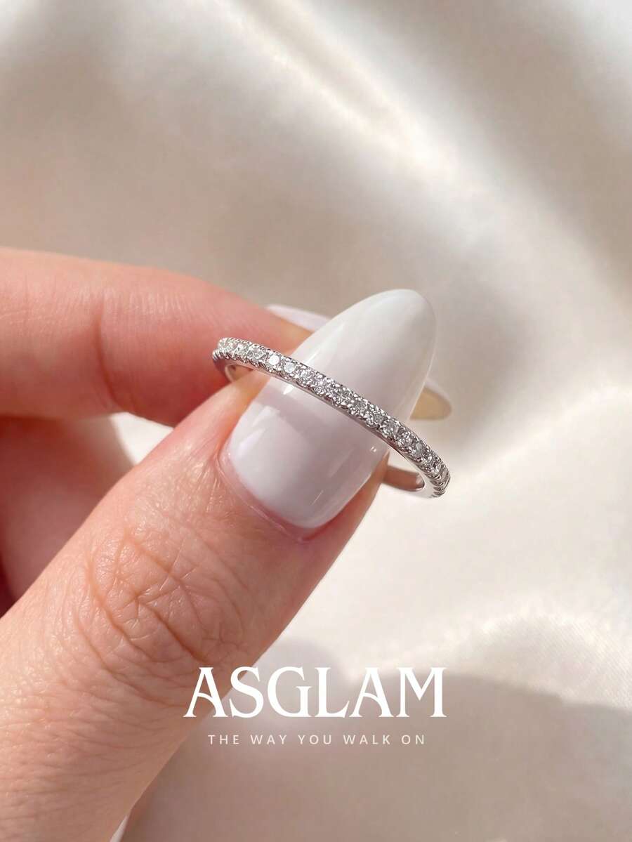 1pc Minimalist Zirconia Ring, Women's Engagement Wedding Party Daily Wear Anniversary Jewelry Gift