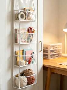 1pc Multi-Layer Non-Woven Fabric Hanging Storage Bag, Large Capacity Wall-Mounted Storage Organizer For Bedroom, Suitable For Hanging Clothes, Toys And Other Items - Dark Grey - View 7