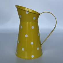 1pc Colorful Metal Watering Can Vases, Polka Dot Galvanized Iron Flower Pitchers For Christmas Floral Arrangement, Holiday Table Centerpiece And Home Garden Decor - Christmas Vase - View 12