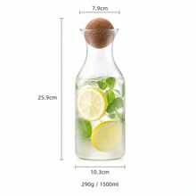 High Borosilicate Glass Cold Water Pitcher, Large Capacity Household Juice Pitcher With Lid, High Temperature Resistant Striped Water Pitcher, 1800ML/2200ML/1650ML/1300ML, Kitchen Transparent Water Pitcher With Stainless Steel Lid. - 017 Water Bottle (1520ML) - View 5