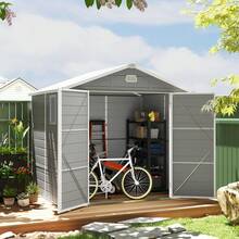 7.9ft X 6.2ft Aluminium Frame And Plastic Wall Shed, With Foundation - Light On-Site - 1 - View 2