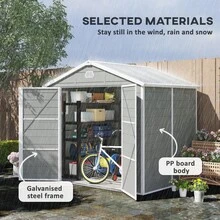 7.9ft X 6.2ft Aluminium Frame And Plastic Wall Shed, With Foundation - Light On-Site - 1 - View 4