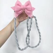 1PC Black Fabric Bow Back Clip Phone Case With Crossbody Strap Lanyard, Korean Style Minimalist Versatile Hands-Free Phone Holder - Multicolor - View 10