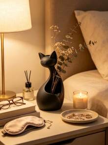 1pc Cute Cat-Shaped Ceramic Multi-Functional Succulent Planter, Jewelry & Pen Holder, Desktop & Windowsill Decor, Home & Office Gift - Multicolor - View 7