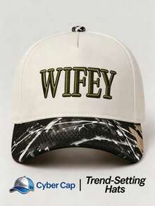 1pc Women's "WIFEY" Trucker Hat,Adjustable Design,Stylish Embroidered Five-Panel Cap,Perfect For Casual Wear, Parties, Travel, And Holiday Gifts - Multi-color - View 12