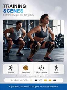 2pcs Adjustable Knee Pads 360° Pressure Knee Support, Suitable For Running, Basketball, Gym, Relieve Joint Pain - Apricot - View 8