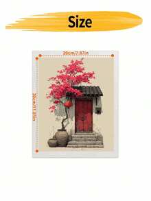 DIY Zen Red Door Flower Tree (Frameless Or Framed 8x12 / 16x20 Inches) Paint By Numbers Kit(Acrylic) Arts & Crafts For Adult Beginners, Relaxing Home Wall Decor, And Creative Holiday Gifts - Sets - View 9