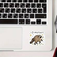 1 PC Jimo's Seattle Raccoon, Jimo's Raccoon Sticker, Water Bottle Sticker, Fun Sticker, Cute Sticker, Laptop Sticker, Sticker, Laptop Sticker - View 9
