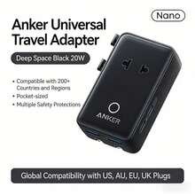 anker A9215, 5-In-1 Universal Travel Adapter, 20W PD Fast Charging, Slim And Portable, Multi-Functional Power Adapter For International Travel - Multicolor - View 10