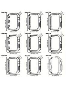 2pcs Transparent Hard Shell Watch Protector Cases, Compatible With Apple Watch Sizes 38mm, 39mm, 40mm, 41mm, 42mm, 44mm, 45mm, 46mm, Shock-Resistant & Fashionable - Clear - View 5
