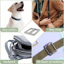SinHo 2Pcs Pinless Tri-Glide Buckle Alloy, No Needle Rectangle Loop, Hang Plated Belt Adjuster, Webbing Slider, High Quality Hardware For Bag Accessories - Multicolor - View 9