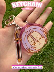 2D Acrylic Keychain, Creative Design, Key Decoration Pendant/Car Key Decoration - Acrylic - View 12