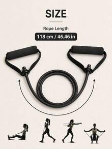 1pc 5-Level Resistance Band With Handle, Suitable For Home Fitness, Pilates And Body Shaping - Multicolor - View 6
