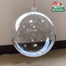 6/12/24pcs Large Clear Plastic Fillable Decorative Balls, Suitable For Wedding, Christmas Decoration, Clear DIY Ball Shells, Can Be Filled With Wedding Gifts, Confetti, Used For Home And Christmas Tree Decoration - A - View 1
