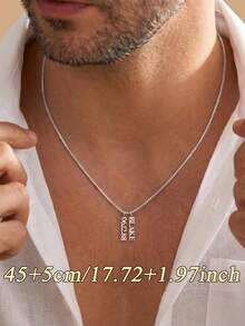 1PC Customized Men's Multi-Name Vertical Necklace, Stainless Steel Jewelry, Personalized Name Necklace, Customizable Item, Fashion Jewelry Gift, Unique Gift For Her, Birthday Gift, Anniversary Gift, Halloween, Christmas Gift - Multicolor - View 4