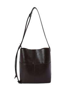 Mini Summer Fashion Texture Solid Color PU Bucket Bag Retro Versatile Women's Shoulder Bag - Coffee Brown - View 7