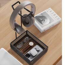 Headphone Stand Over-Ear Headset Holder Creative Desktop Earphone Storage Rack White Metal Computer Side Gaming Controller - Black - View 3