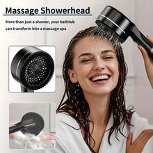 Piano Key Shower Head Set, Pressurized High-Pressure Handheld Rain Shower Head With 1.5m Hose, Drill-Free Wall-Mounted Bathroom Shower Head Kit, Home Bathroom Accessory - Piano Key Pressurized Shower Head - View 3