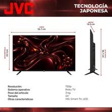 JVC Pack 2 Smart TV 24 Pulgadas HD LED  Dolby Audio WiFi   USB Modelo SI24R - Tipo de Enchufe B USA (110-127V) - Ver 2