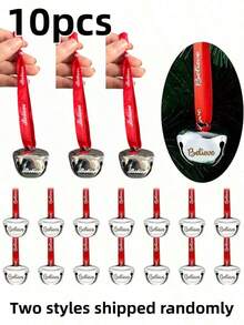 20pcs/15pcs/10pcs/5pcs/1pc Christmas Sleigh Bells, With Red Ribbons - 3.81 Cm Mini Metal Bells, Suitable For Christmas Trees, Halloween, Weddings, Parties And Various Party Decorations - A - View 12