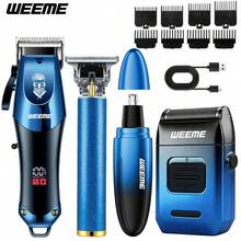 WEEME 4PCS/3PCS/2PCS/1PC Professional Haircut Kit For Men - Blue - View 13