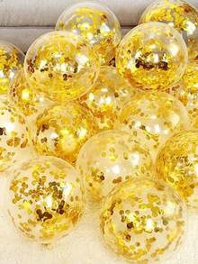 10pcs 12 Inch Gold Confetti Latex Balloons Glitter Transparent Helium Balloons Wedding Birthday Party Decorations - 12-inch - View 6
