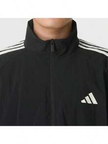 Adidas Men's Sports Jacket ST 3ST LW JKT Stand Collar Training Casual Woven Jacket KX0491 - Black - View 5