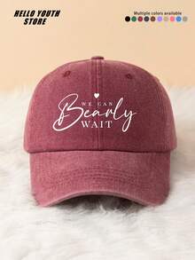 1pc We Can't Wait Slogan Graphic Baseball Cap, Lightweight & Comfortable All-Season Adjustable Multi-Function Outdoor Sports Hat, Vintage Washed Cap - Suitable For Daily Wear And Street Style Decorative Hat - A - View 6