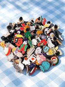 5/15/25/35/45/55/65/75/85/95/100pcs Mixed Creative Decorative Brooches, Rich Patterns Including Food, Flowers, Letters Elements, Multiple Styles And Diverse Designs, Suitable For Decorating Backpacks, Coats, Shirts, Hats, Perfect For Collecting, Playing And As Creative Small Gifts - Multicolor - View 5