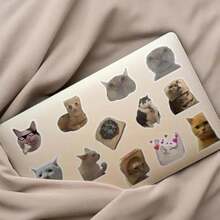 Stickers [100pcs set] Seal Cat Stickers Waterproof Decal Cute Cat Funny Cute Mem Cat Mem Notebook Seals Notebook/S ⁇ case/G ⁇ ar/PC/Mobile Decorations - 写真のように - チェックする 4