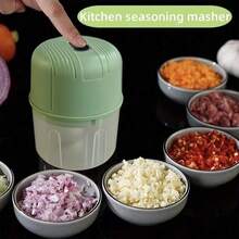 SOKANY Electric Garlic Grinder, Mini Food Processor, 300mAh USB Rechargeable, 250ml Large Capacity, One-Hand Operation 3-Blade, Grinding Seasoning/Baby Food, Portable Kitchen Appliance For Home And Dorm - Green - View 2
