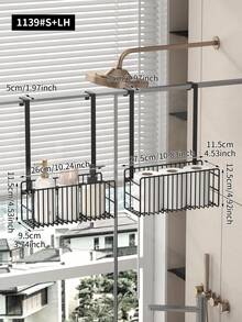 No-Drill Shower Caddy, Black Metal Wall-Mounted Bathroom Storage Rack, Multi-Functional Organizer For Shampoo, Conditioner And Soap, Space-Saving Bathroom Accessories Set - Multicolor - View 9