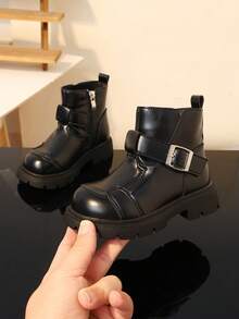 Sepatu Bot Anak, Model Baru Sepatu Bot Kasual Anti Selip Lapisan Tunggal - Hitam - View 4